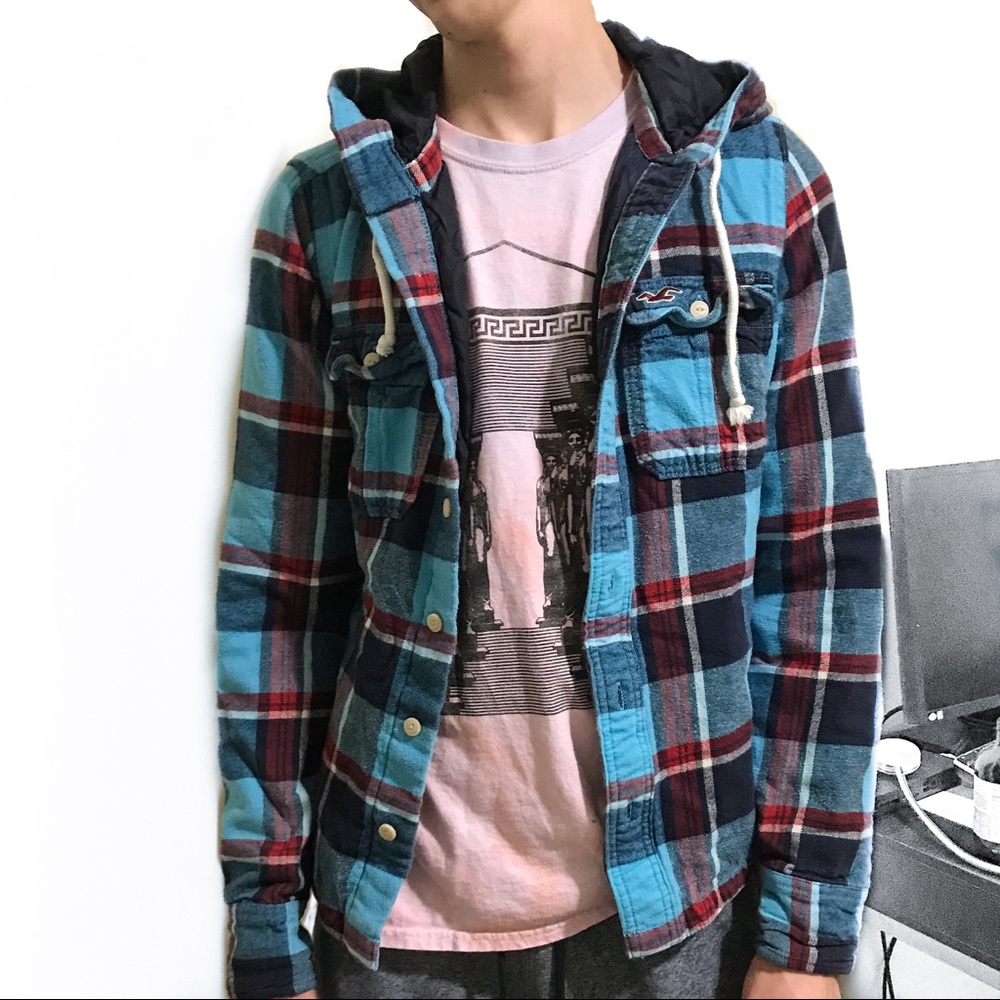 blue plaid jacket